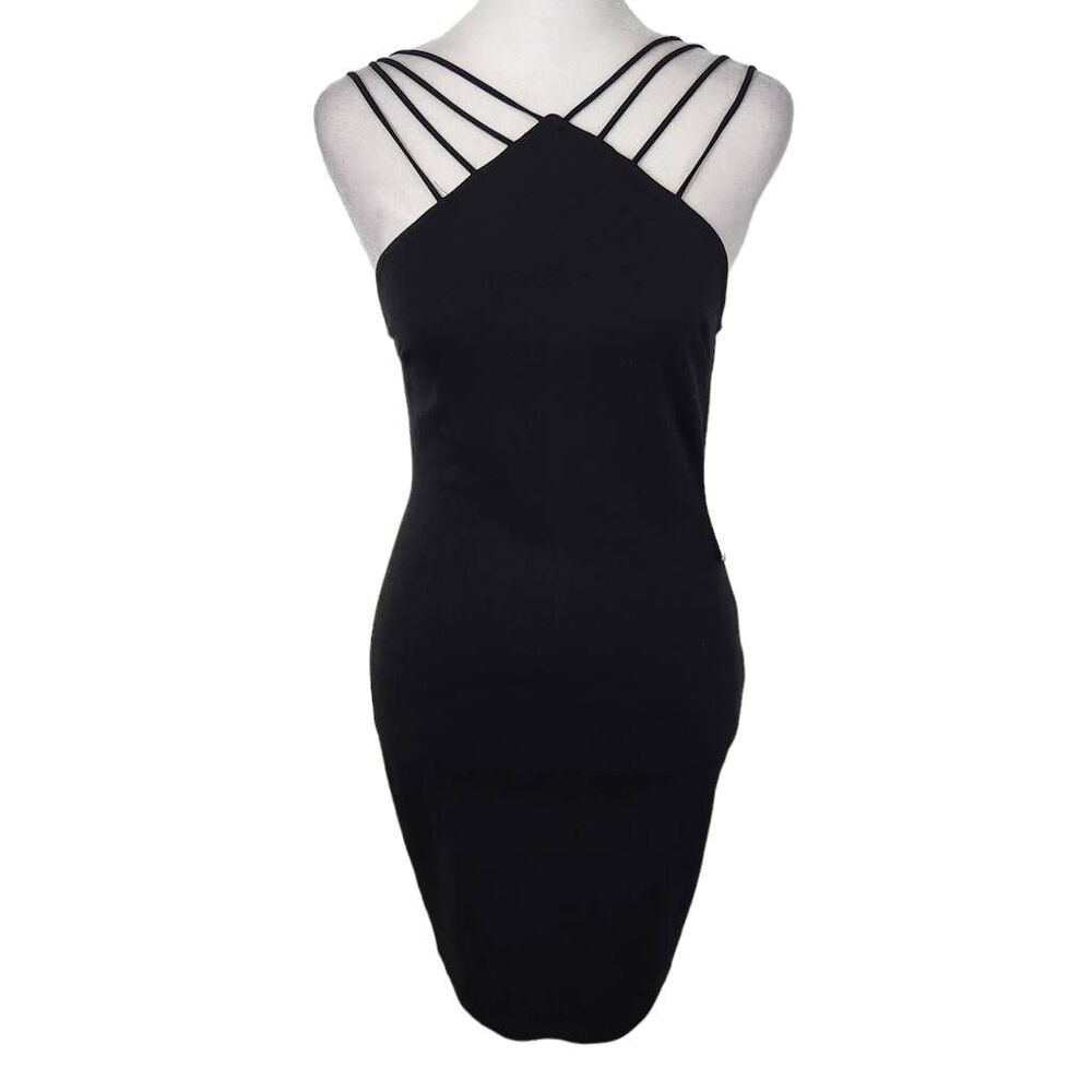 Tobi Black Mini Bodycon Dress with Strappy Shoulders Size XS NWT Black Dress
